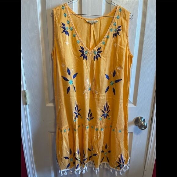 Anandas collection yellow tank dress sz M - Picture 3 of 6